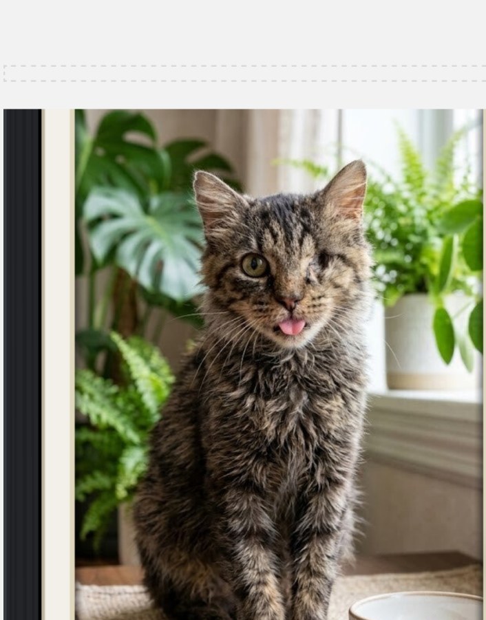 Chat borgne pris en charge par l'association